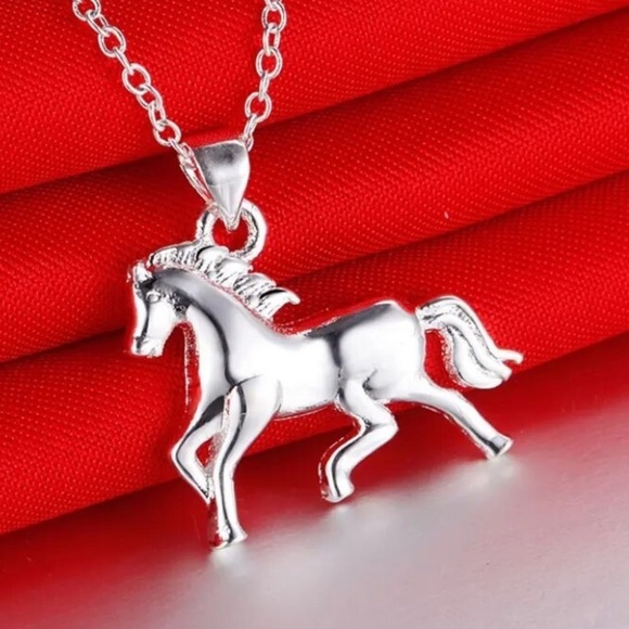 Sterling Silver Horse Necklace Earrings Set HorseBit, Snaffle, D Ring Charm - Picture 3 of 11